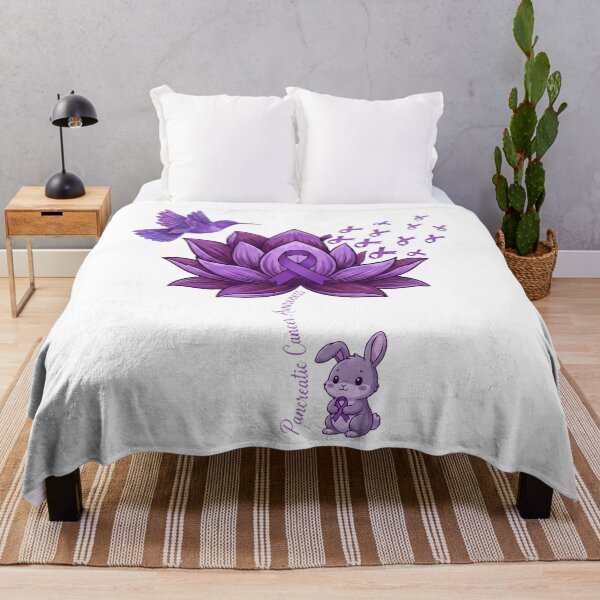 Item preview, Pancreatic Cancer Awareness Purple Lotus Hummingbird Bunny designed and sold by MizoX7.