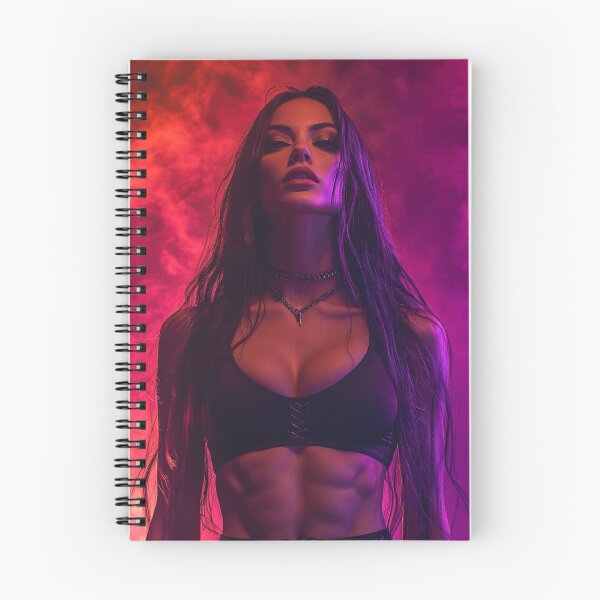 Item preview, Goth Fitness Queen - Crimson Violet Smoke Abs Portrait designed and sold by AxeWave.