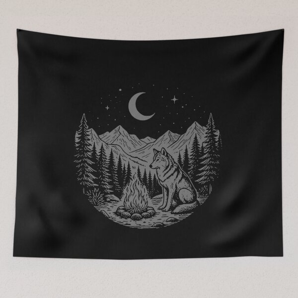 Item preview, Wild Wolf By The Campfire designed and sold by Anugrah januar.