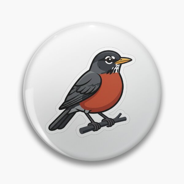 Item preview, Cute American Robin Bird Perched Illustration designed and sold by Owcomm.