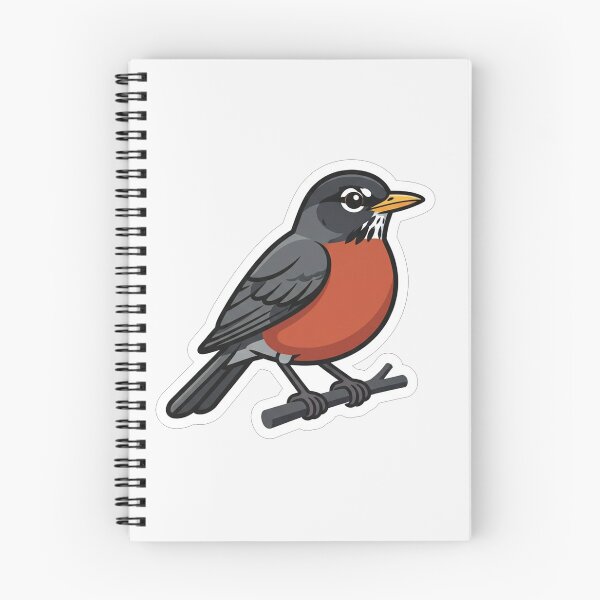 Item preview, Cute American Robin Bird Perched Illustration designed and sold by Owcomm.
