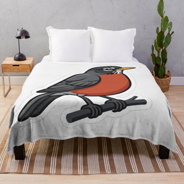 Item preview, Cute American Robin Bird Perched Illustration designed and sold by Owcomm.