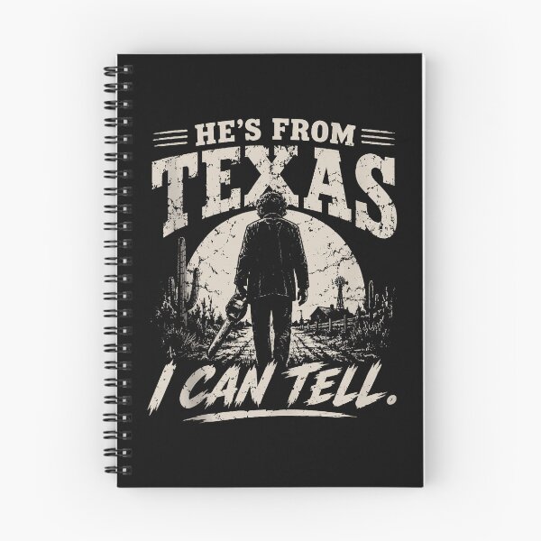 Item preview, Hes From Texas I Can Tell Leatherface Back View Chainsaw Rural Night Scene Horror Apparel designed and sold by slmfams.