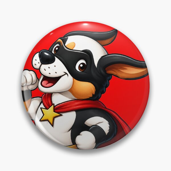 Item preview, Cheerful Superhero Dog in Red Cape designed and sold by reinkalengitart.