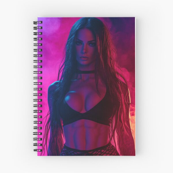 Item preview, Goth Muscle Warrior - Neon Magenta & Crimson Abs Portrait designed and sold by AxeWave.