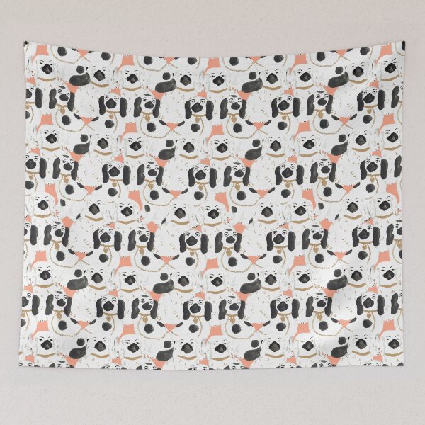 Item preview, Staffordshire Dog Statue Jumble in Peach Pie designed and sold by YesterdayColl.