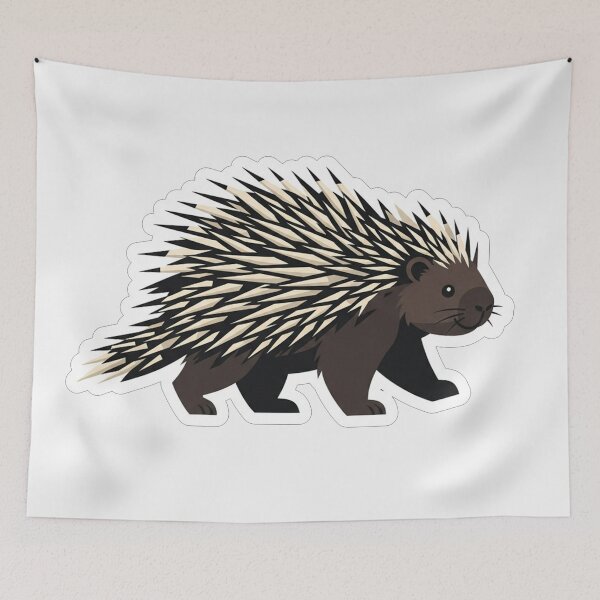 Item preview, Cute Porcupine Quill Animal Vector Illustration designed and sold by Owcomm.