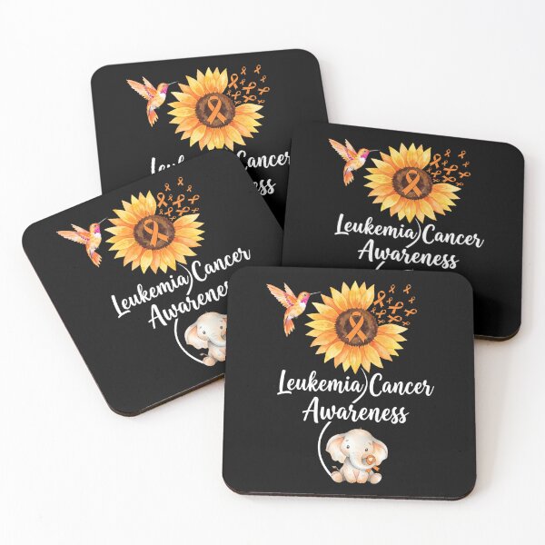 Item preview, Leukemia Cancer Awareness Sunflower Elephant Orange Ribbon designed and sold by MizoX7.