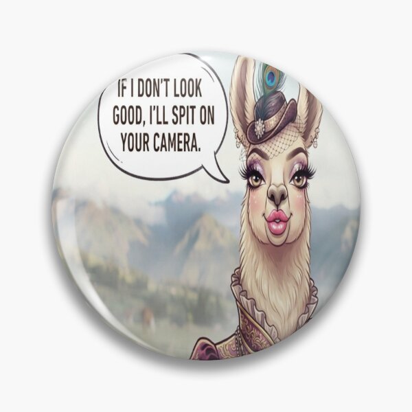 Item preview, Funny Dressed Llama Threatening Camera Cute Animal Humor designed and sold by AfresStudio.