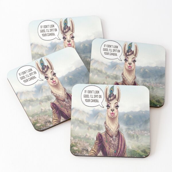 Item preview, Funny Dressed Llama Threatening Camera Cute Animal Humor designed and sold by AfresStudio.