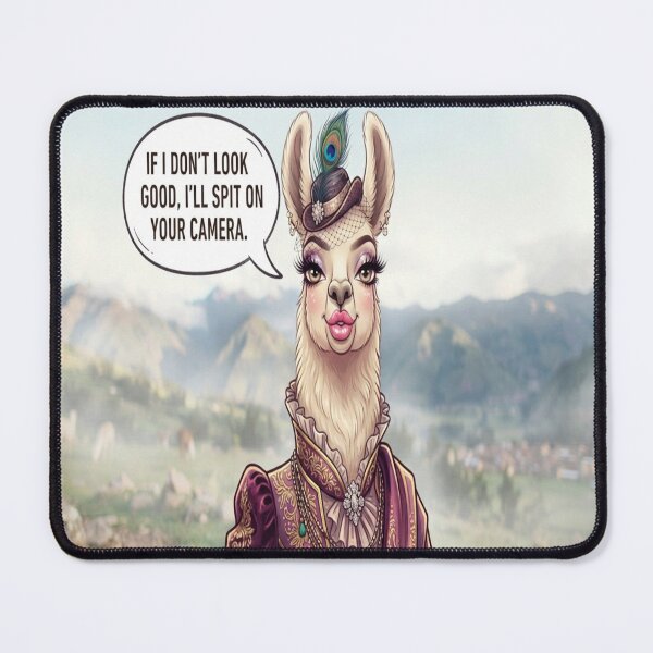 Item preview, Funny Dressed Llama Threatening Camera Cute Animal Humor designed and sold by AfresStudio.