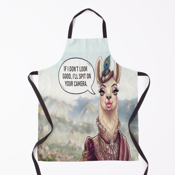 Item preview, Funny Dressed Llama Threatening Camera Cute Animal Humor designed and sold by AfresStudio.