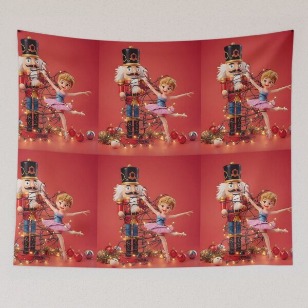Item preview, Funny Nutcracker Tangled in Christmas Lights Ballerina Doll Art designed and sold by VibranPalette.