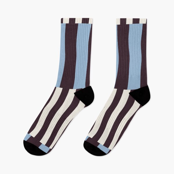Item preview, Minimal Geometric Rectangles Lines 13 | Blue Dark Plum Cream Cabana Stripes designed and sold by MarleneCanto.
