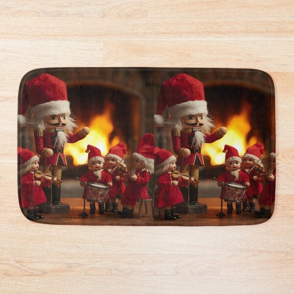 Item preview, Nutcracker Doll and Little Santa Musician Figures by Fireplace designed and sold by VibranPalette.