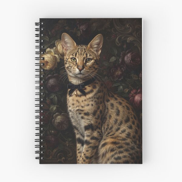 Item preview, Regal Ocelot Portrait with Black Ribbon Bow designed and sold by Real Beast Art.
