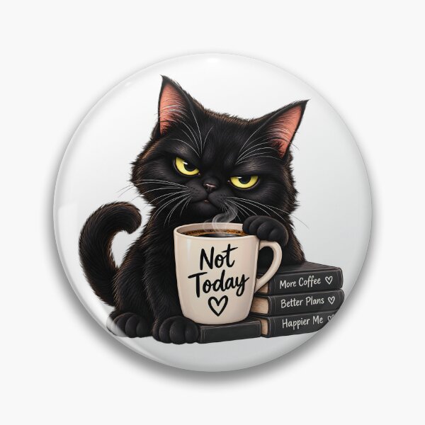 Item preview, Not Today – Grumpy Black Cat Coffee designed and sold by TinyWeird.