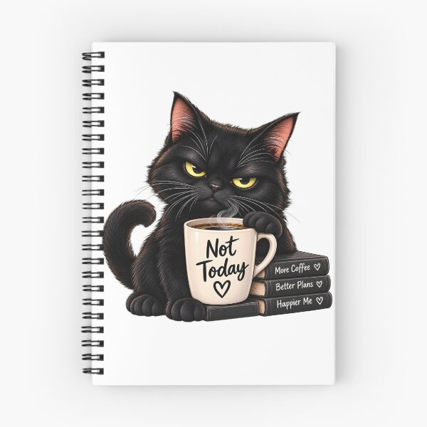 Item preview, Not Today – Grumpy Black Cat Coffee designed and sold by TinyWeird.