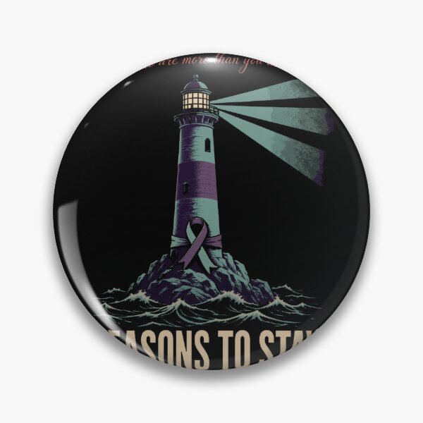 Item preview, Reasons To Stay Mental Health Awareness Lighthouse designed and sold by marry treasures.