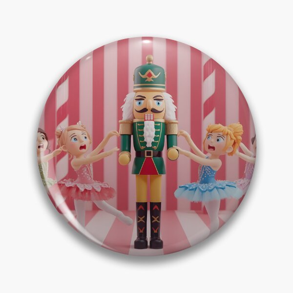 Artikelvorschau, Nussknacker-Balletttänzer-Figuren, rosa Zuckerstange, Weihnachtskunst entworfen und verkauft von VibranPalette.