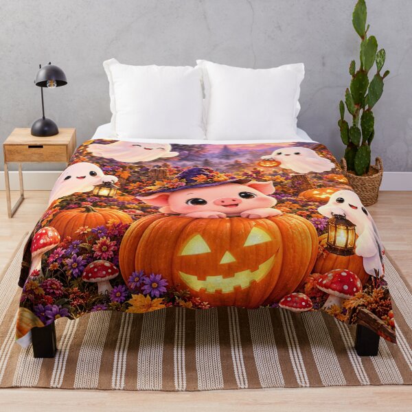 Item preview, Cute Halloween Ghost & Pumpkin Garden | Spooky Cute Aesthetic designed and sold by Gold&pixels.