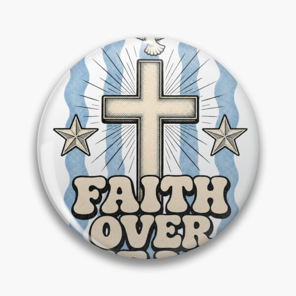 Item preview, Faith Over Fear Dove Cross Retro Design designed and sold by Marie Gems.