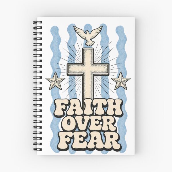 Item preview, Faith Over Fear Dove Cross Retro Design designed and sold by Marie Gems.