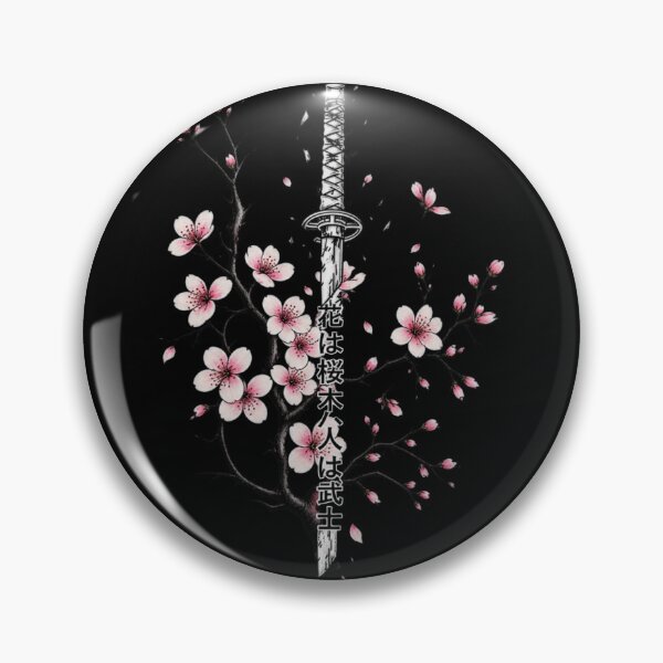 Item preview, Samurai Katana Cherry Blossom Japanese Kanji Art designed and sold by marry treasures.