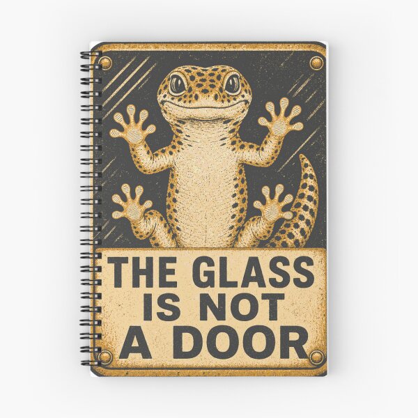 Item preview, The Glass Is Not A Door Glass Surfing Gecko designed and sold by BoosterShop.