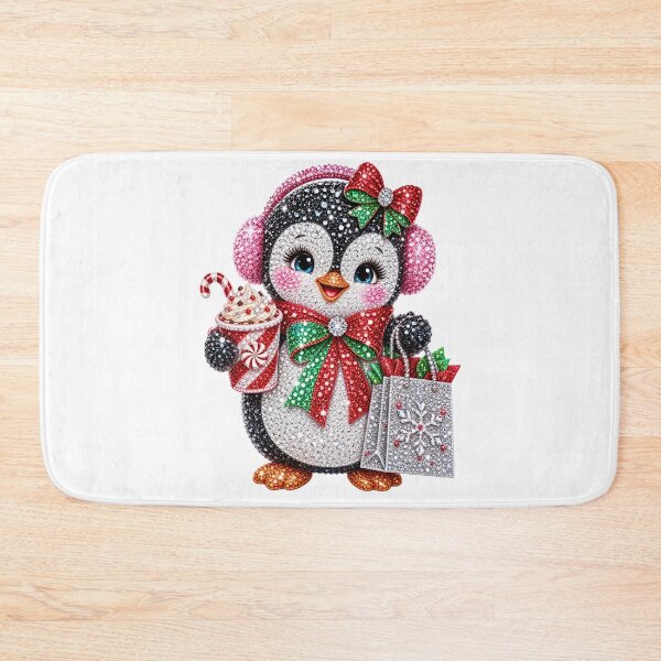 Item preview, Bling Penguin Pink Christmas Glam Winter Cute Holiday designed and sold by DYAFLK.