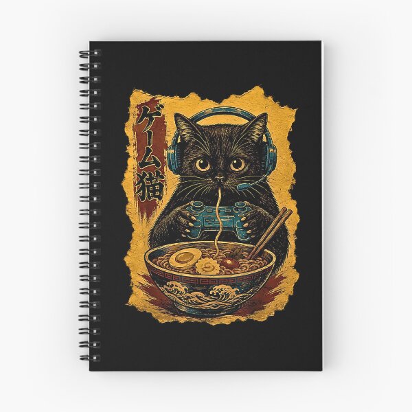 Item preview, Black Cat Eating Ramen – Vintage Japanese Food Love designed and sold by Byhergawaa.