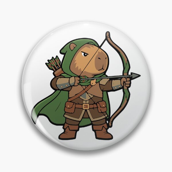 Item preview, Archer Capybara Fantasy RPG Hero Cute Rodent Warrior Gamer Sticker designed and sold by Totu_Tayo.
