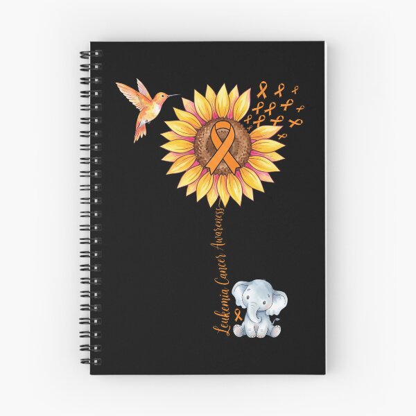Item preview, Leukemia Cancer Awareness Sunflower Elephant Orange Ribbon designed and sold by MizoX7.