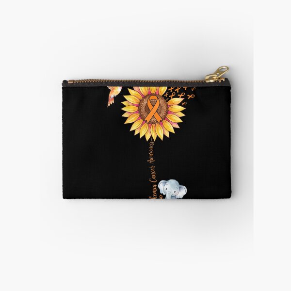 Item preview, Leukemia Cancer Awareness Sunflower Elephant Orange Ribbon designed and sold by MizoX7.