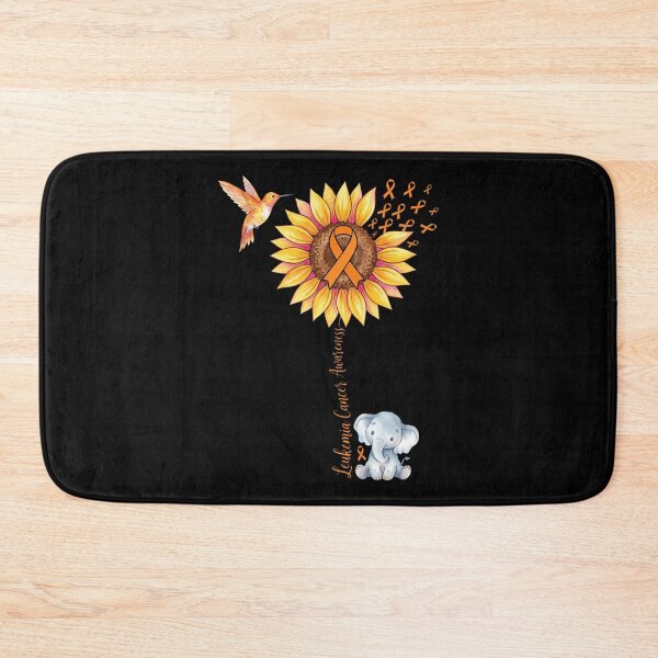 Item preview, Leukemia Cancer Awareness Sunflower Elephant Orange Ribbon designed and sold by MizoX7.