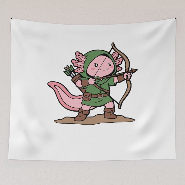 Item preview, Archer Axolotl Fantasy RPG Hero Cute Amphibian Warrior Gamer Sticker designed and sold by Totu_Tayo.
