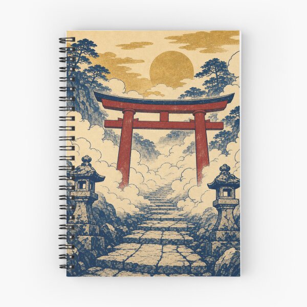 Item preview, Mystical Shinto Torii Gate in the Clouds - Vintage Japanese Ukiyo-e Landscape designed and sold by vekotpu.