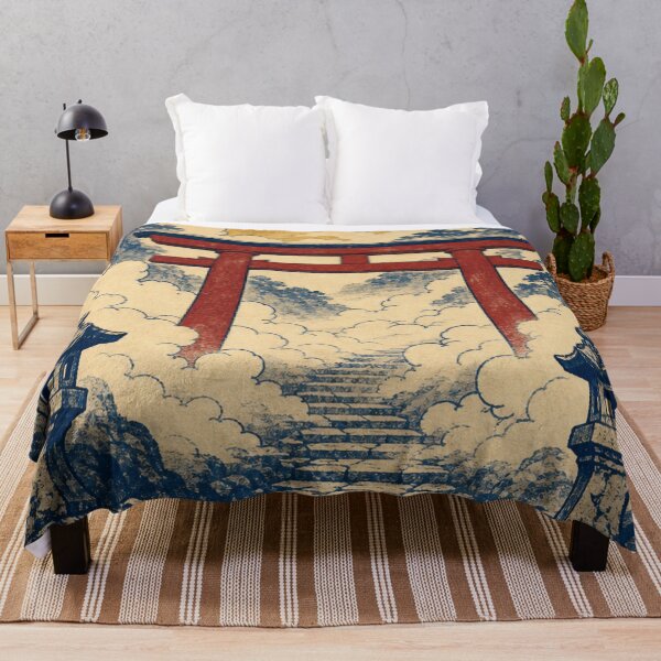 Item preview, Mystical Shinto Torii Gate in the Clouds - Vintage Japanese Ukiyo-e Landscape designed and sold by vekotpu.