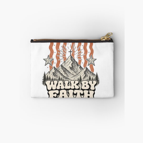 Item preview, Walk By Faith Mountain Cross Retro Design designed and sold by Marie Gems.