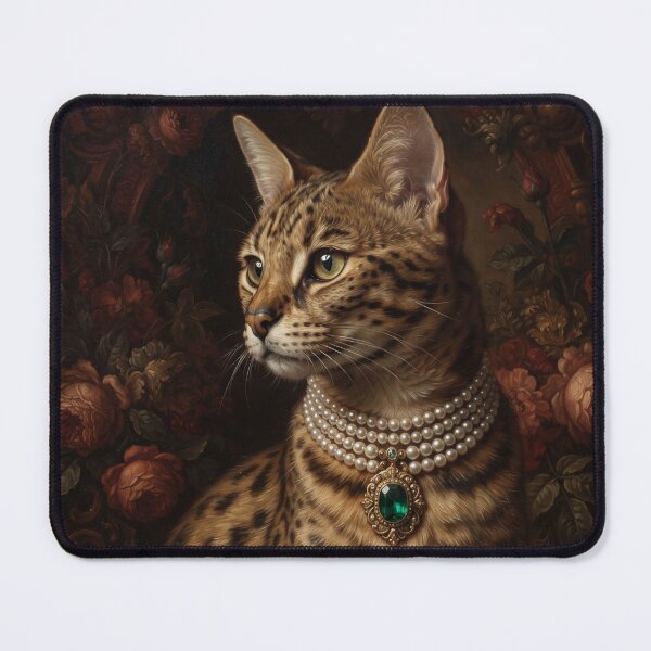 Item preview, Regal Ocelot Portrait with Emerald Medallion designed and sold by Real Beast Art.