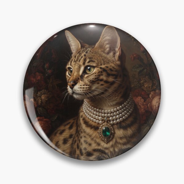 Item preview, Regal Ocelot Portrait with Emerald Medallion designed and sold by Real Beast Art.