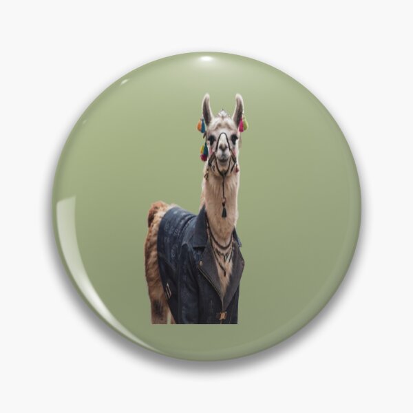Item preview, Stylish Llama Wearing Denim Jacket and Colorful Tassels designed and sold by AfresStudio.