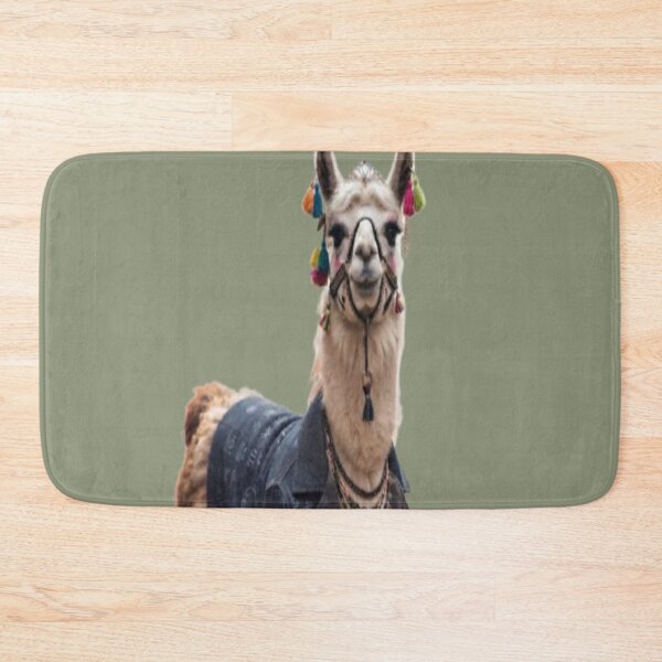 Item preview, Stylish Llama Wearing Denim Jacket and Colorful Tassels designed and sold by AfresStudio.