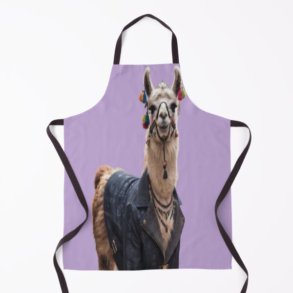 Item preview, Stylish Llama Wearing Denim Jacket and Colorful Tassels designed and sold by AfresStudio.