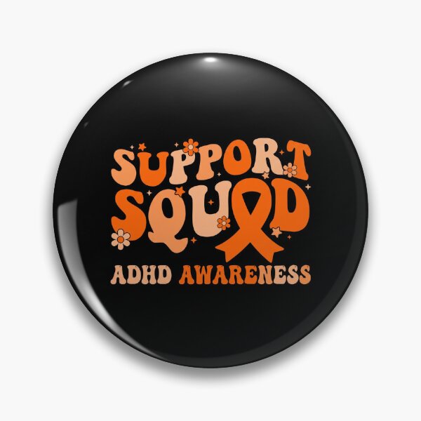Item preview, Support Squad ADHD Awareness Retro Groovy Orange Ribbon designed and sold by MizoX7.