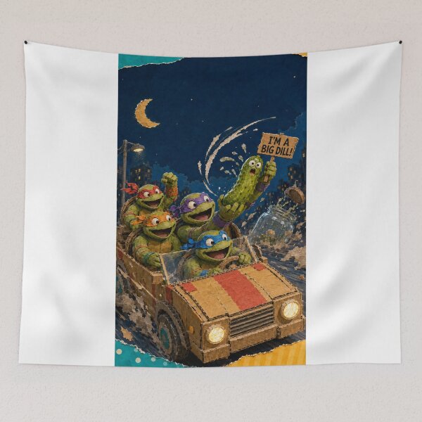 Item preview, The Last Pickle Turtle Rescue – Whimsical Fantasy Vehicle Art 2 designed and sold by Mirgonhood.