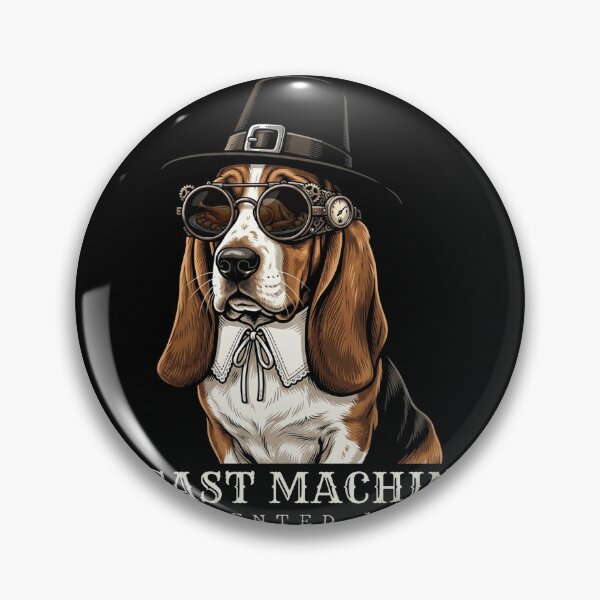 Item preview, Steampunk Basset Hound Pilgrim Feast Machine 1621 designed and sold by marry treasures.