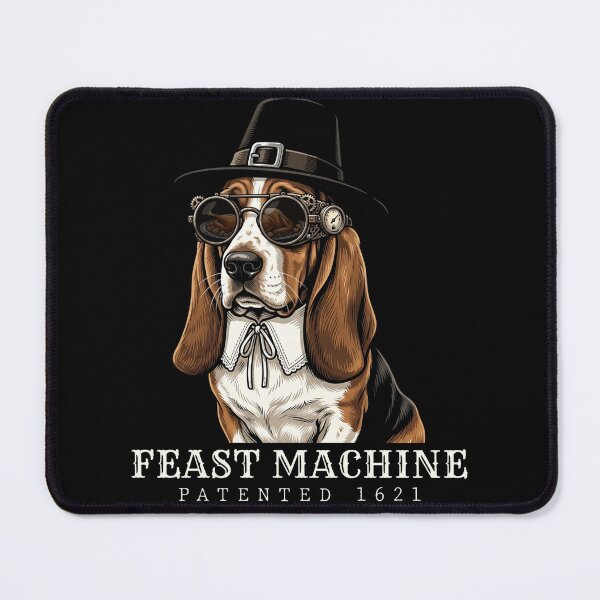 Item preview, Steampunk Basset Hound Pilgrim Feast Machine 1621 designed and sold by marry treasures.