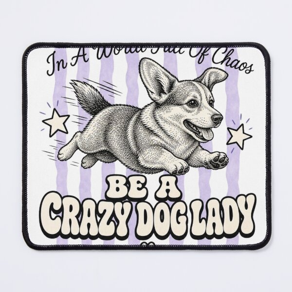 Item preview, Crazy Dog Lady Corgi Retro Design designed and sold by Marie Gems.