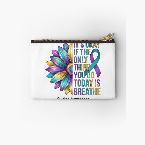 Item preview, Its Okay To Breathe Suicide Awareness Teal And Purple Ribbon Sunflower designed and sold by MizoX7.